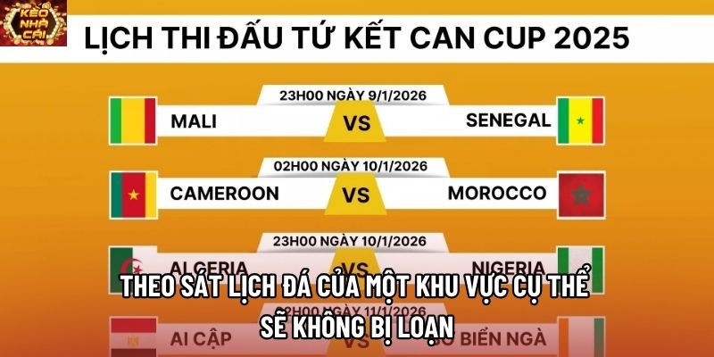 Theo sát lịch đá của một khu vực cụ thể sẽ không bị loạn